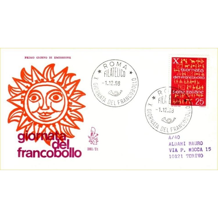 ITALIA 1968 FDC (Venetia) Giornata del francobollo