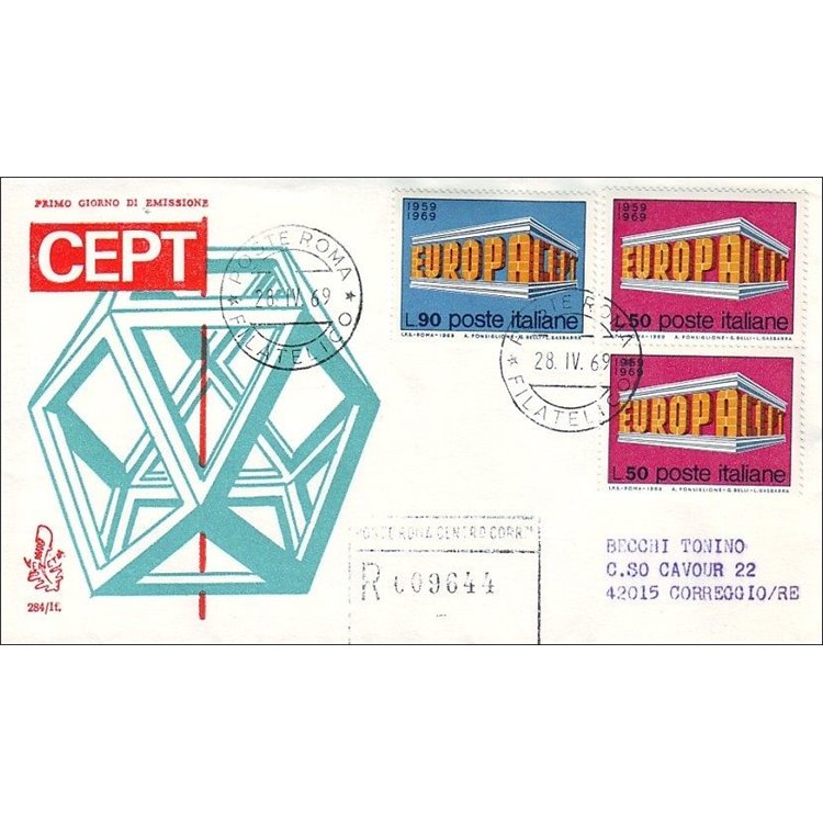 ITALY 1969 FDC (Venetia) Europa Cept rec