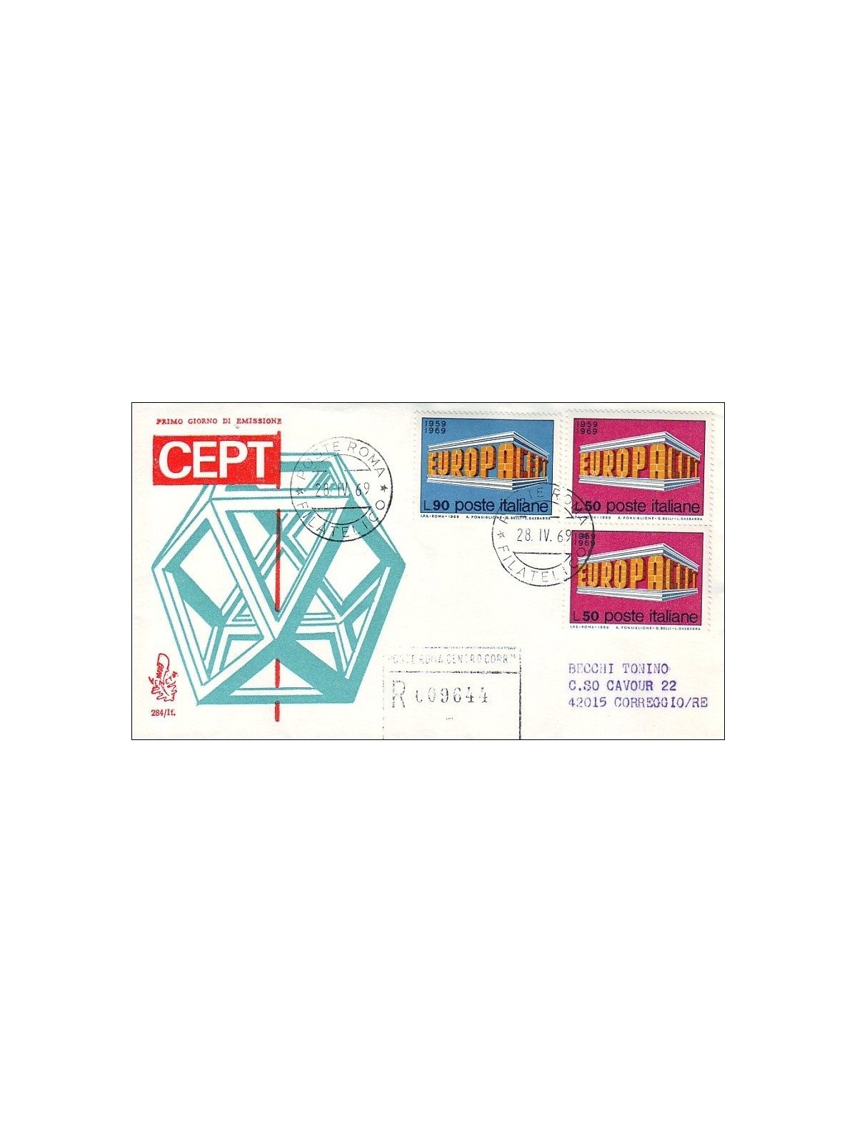 ITALIA 1969 FDC (Venetia) Europa Cept racc