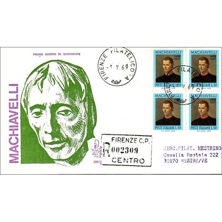 ITALY 1969 FDC (Venice) Niccolò Machiavelli collected