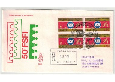 ITALIA 1969 FDC (Venetia) Società filateliche racc