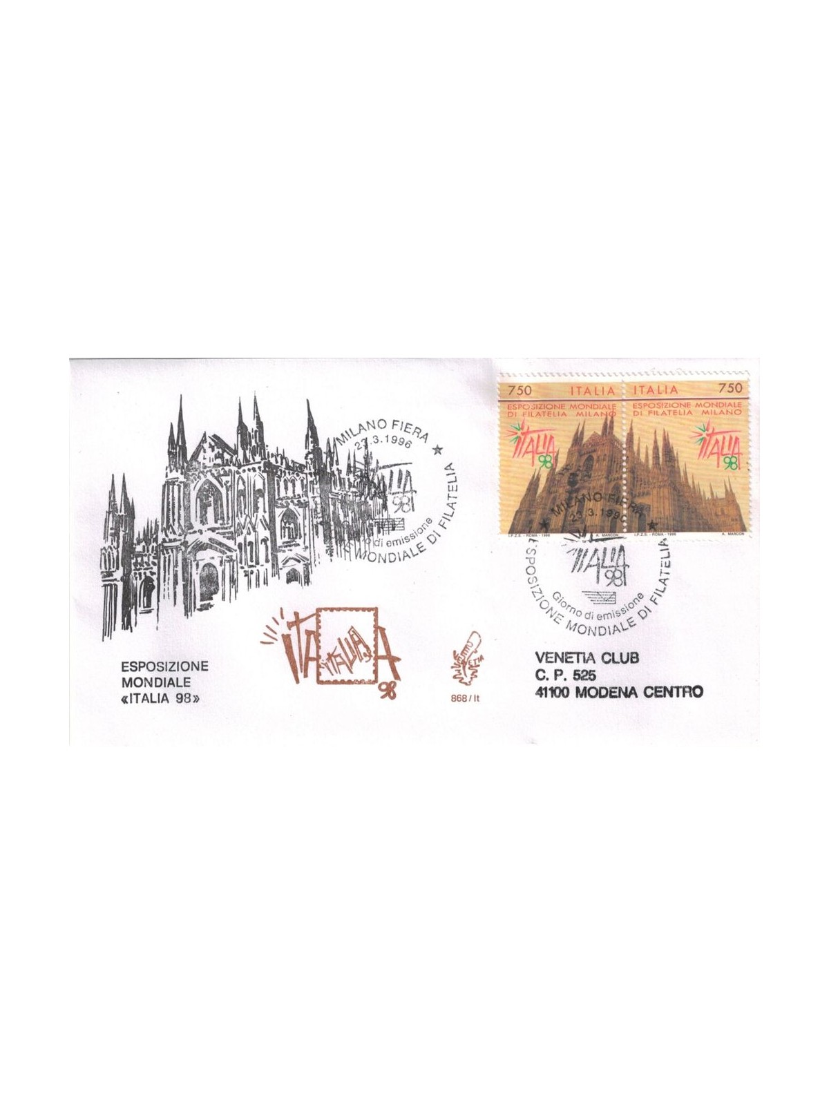 ITALY 1996 FDC (Venice) Italy 98