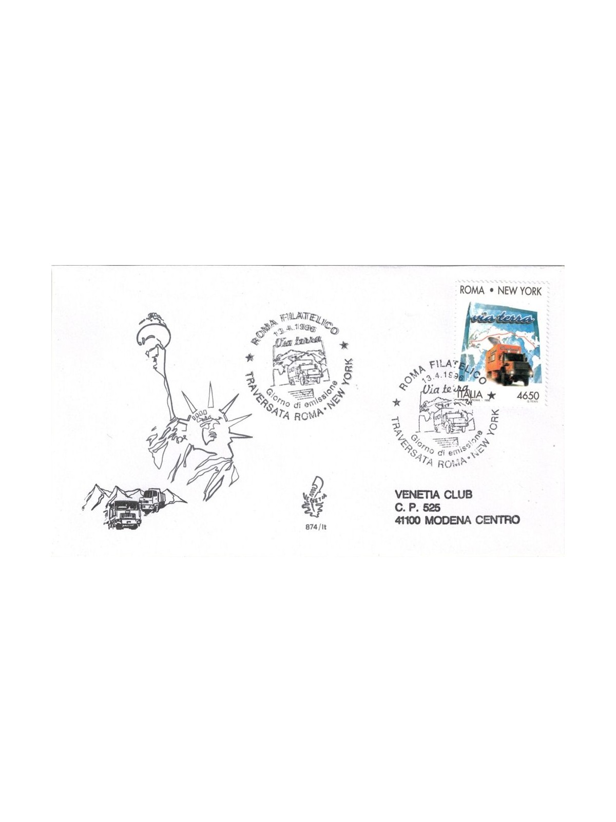 ITALIA 1996 FDC (Venetia) Traversata