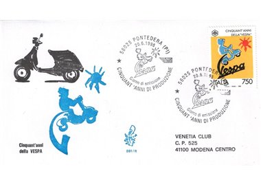 ITALY 1996 FDC (Venice) 50th Vespa