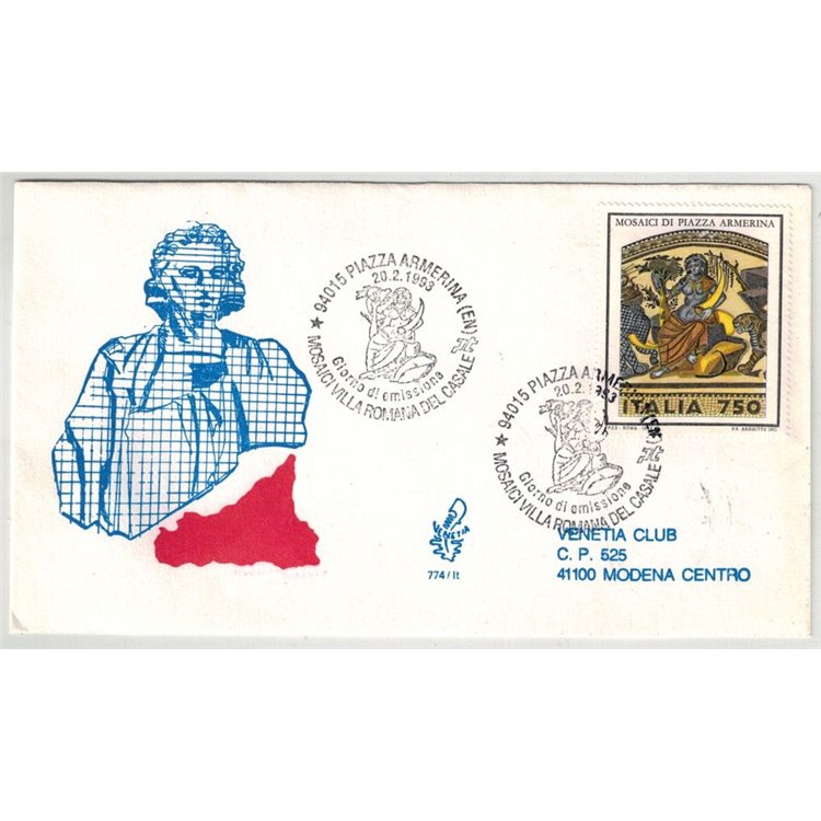 ITALIA 1993 FDC (Venetia) Mosaici Piazza Armerina