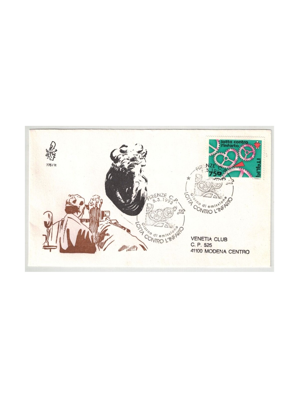ITALIA 1993 FDC (Venetia) Lotta contro l'infarto