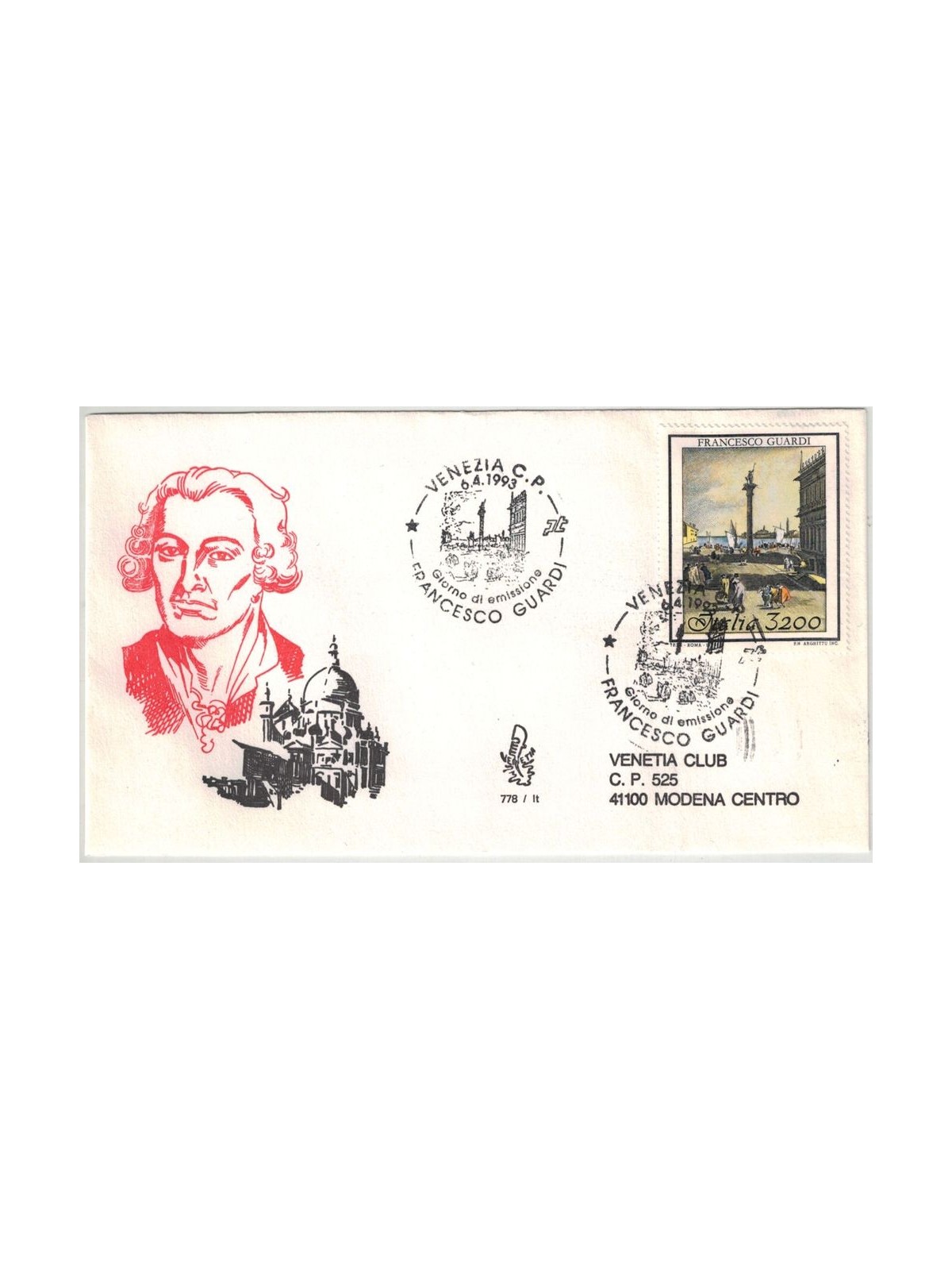 ITALY 1993 FDC (Venice) Francesco Guardi