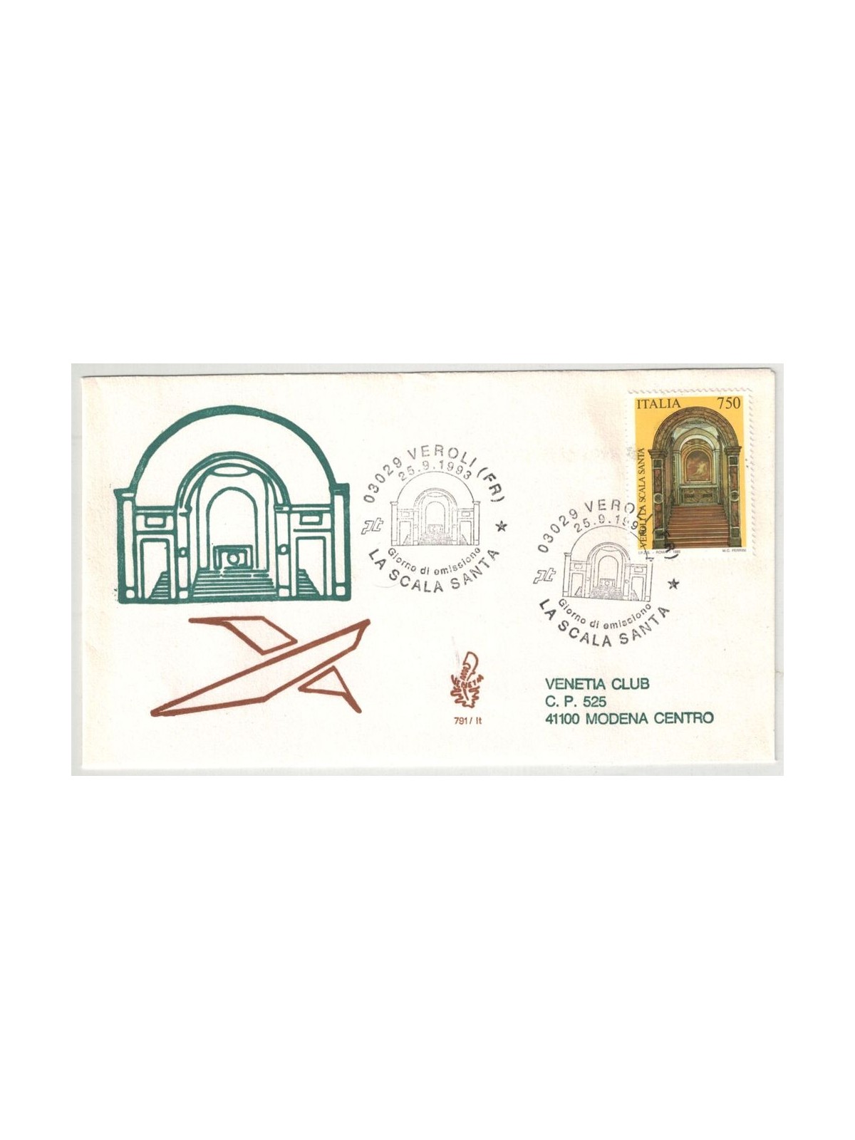 ITALIA 1993 FDC (Venetia) Scala santa di Veroli