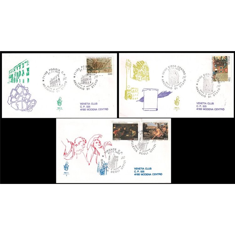 ITALIA 1993 FDC (Venetia) Musei e archivi