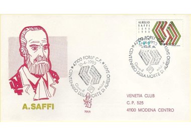 ITALIA 1990 FDC (Venetia) Aurelio Saffi
