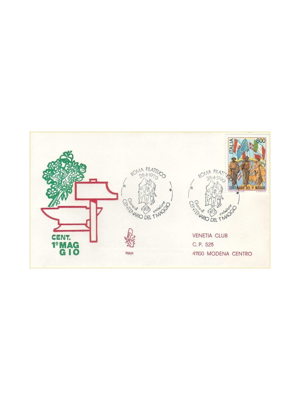 ITALY 1990 FDC (Venice) Centenary 1st May