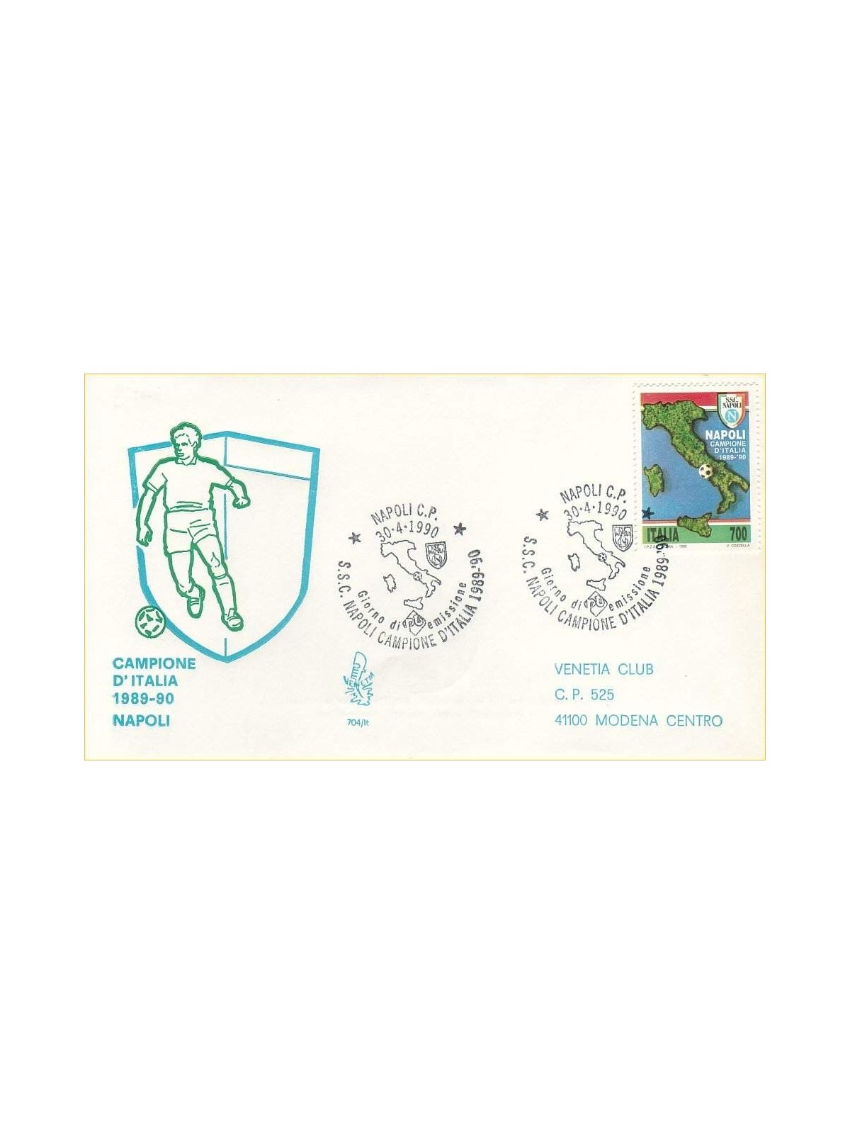 ITALIA 1990 FDC (Venetia) Napoli campione