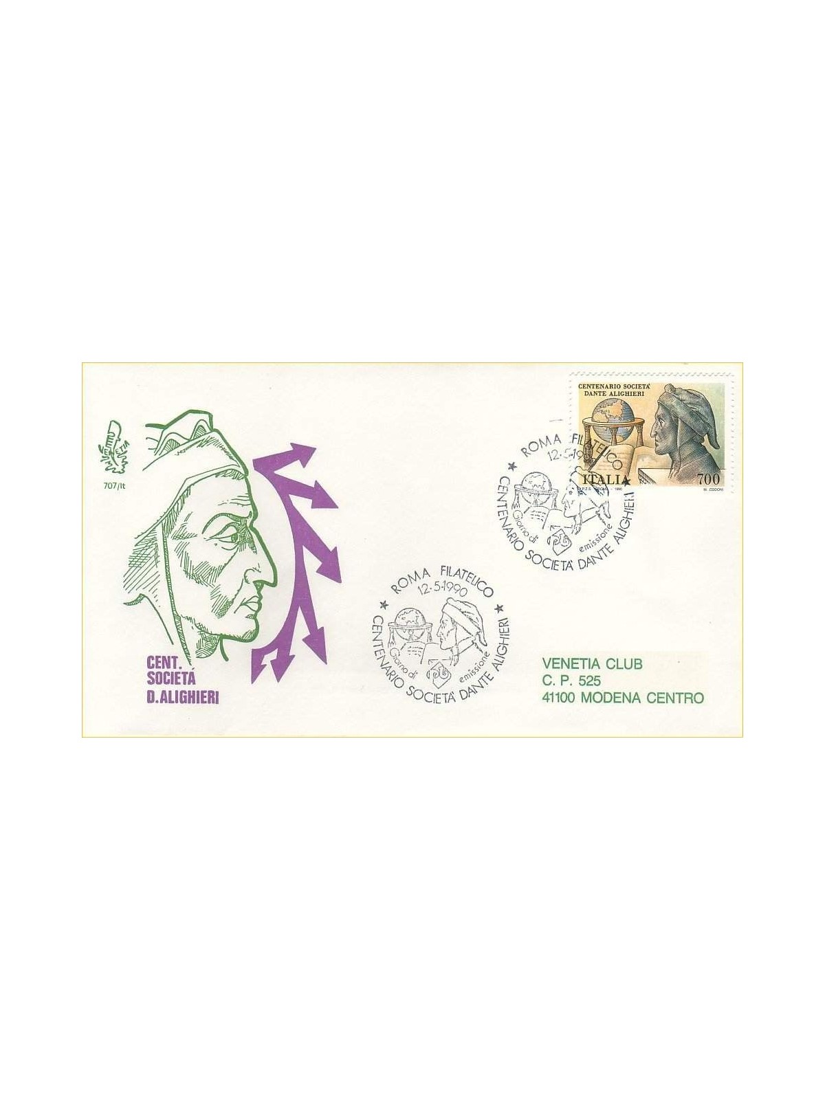 ITALY 1990 FDC (Venice) Dante Alighieri Society