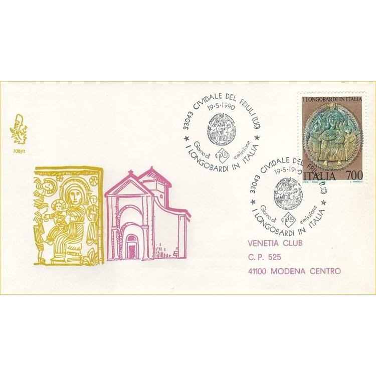 ITALIA 1990 FDC (Venetia) I longobardi in Italia