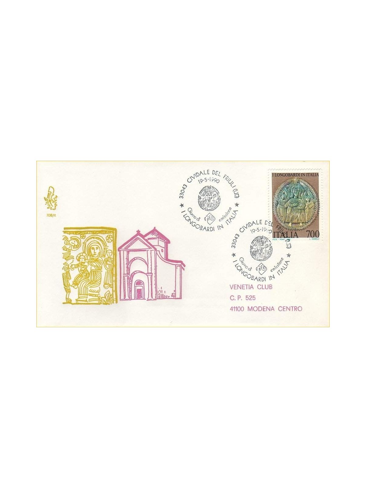 ITALY 1990 FDC (Venetia) The Lombards in Italy