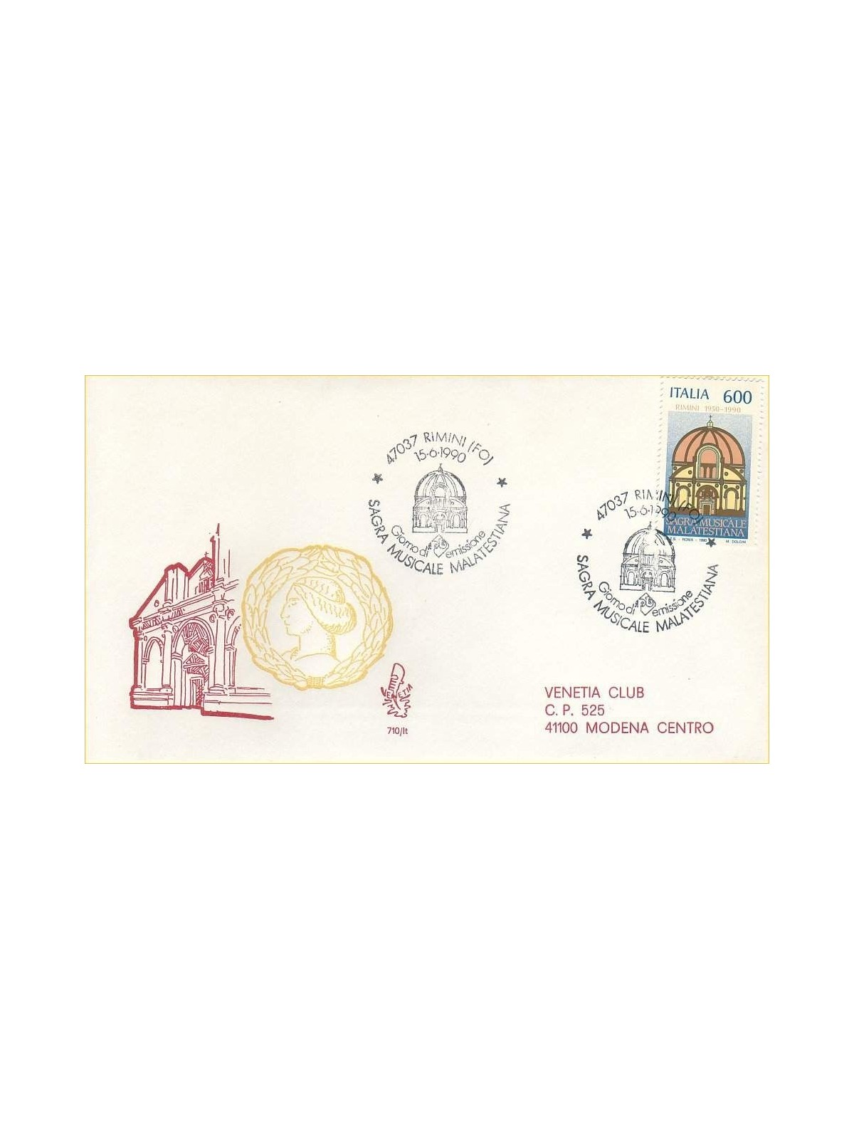 ITALIA 1990 FDC (Venetia) Sagra malatestiana