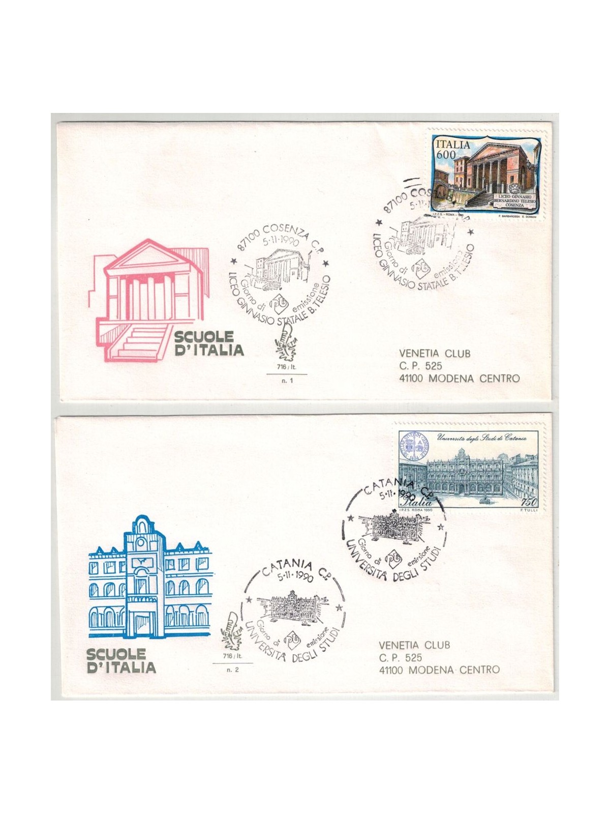 ITALY 1990 FDC (Venice) Italian Schools