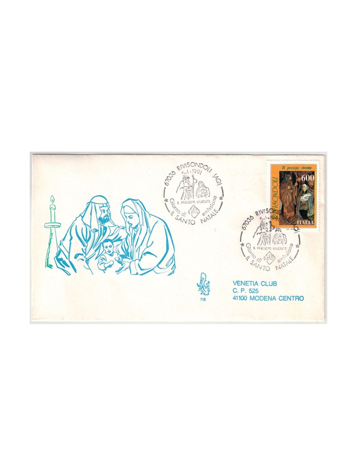 ITALIA 1991 FDC (Venetia) Rivisondoli