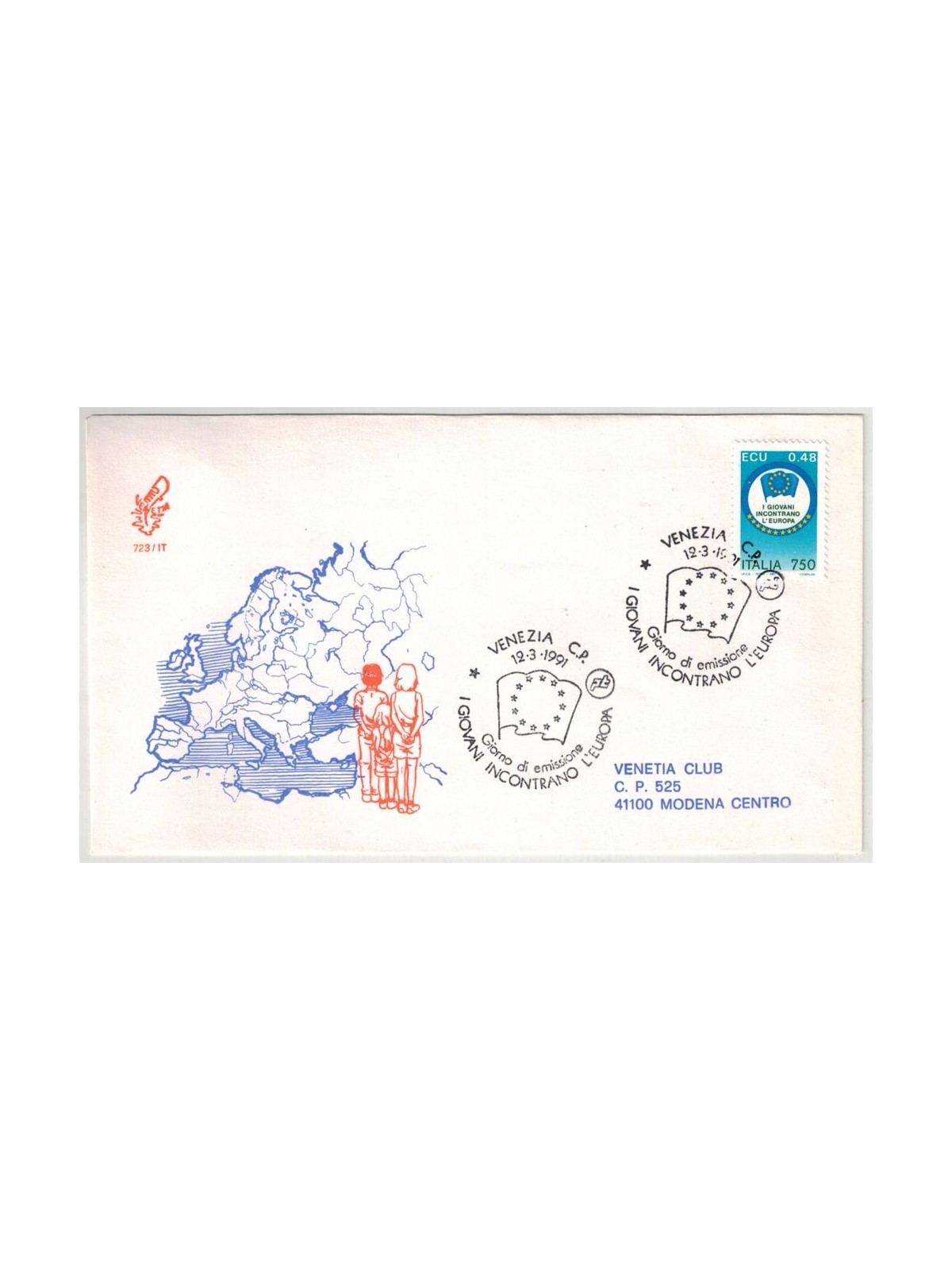 ITALY 1991 FDC (Venice) Young people and Europe