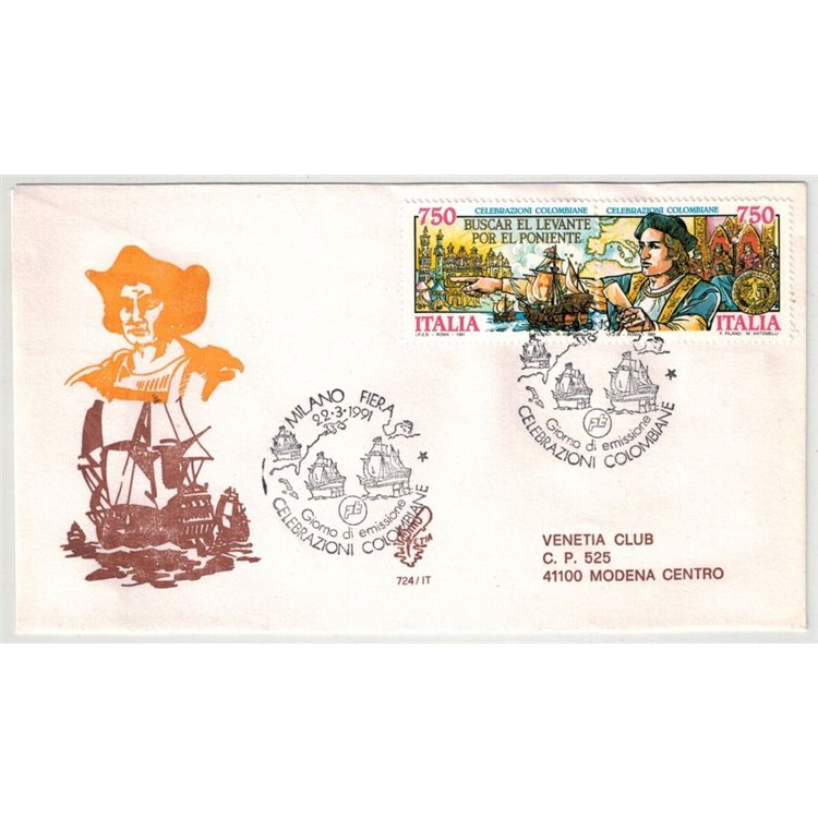 ITALIA 1991 FDC (Venetia) Celebrazioni colombiane