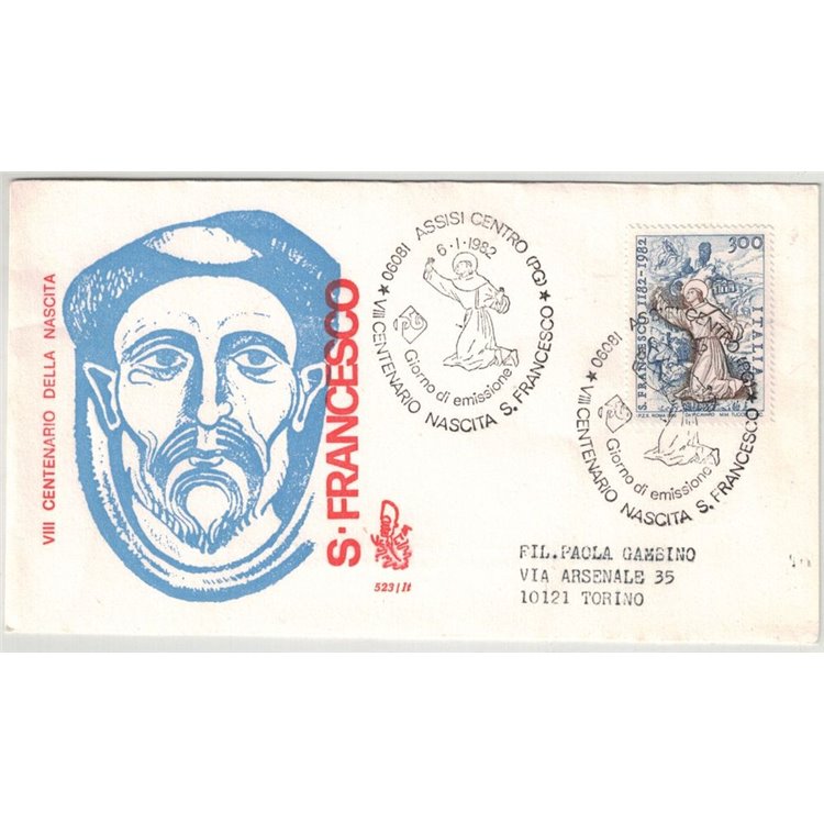 ITALY 1982 FDC (Venice) Saint Francis of Assisi