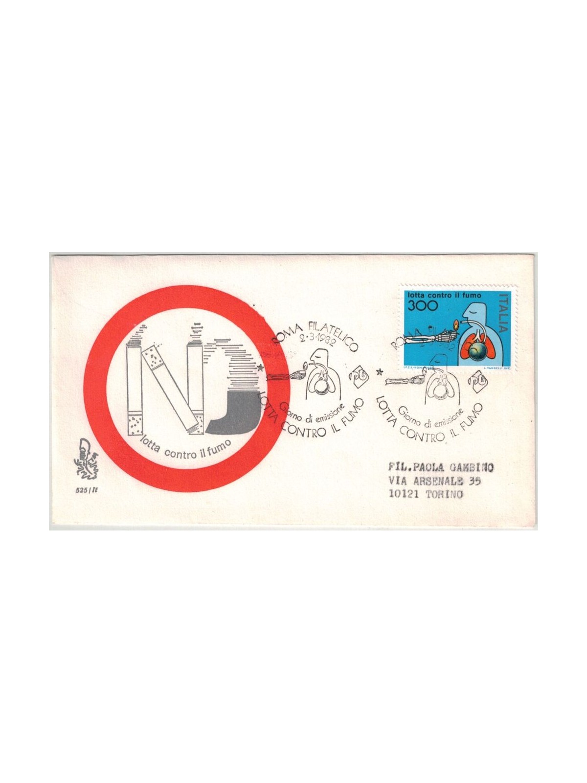 ITALY 1982 FDC (Venice) Fight against smoking