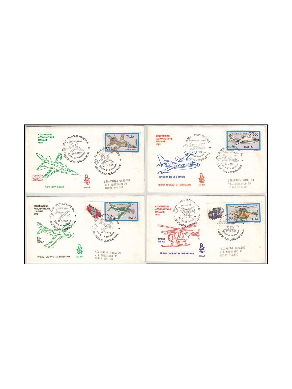 ITALIA 1982 FDC (Venetia) Aerei