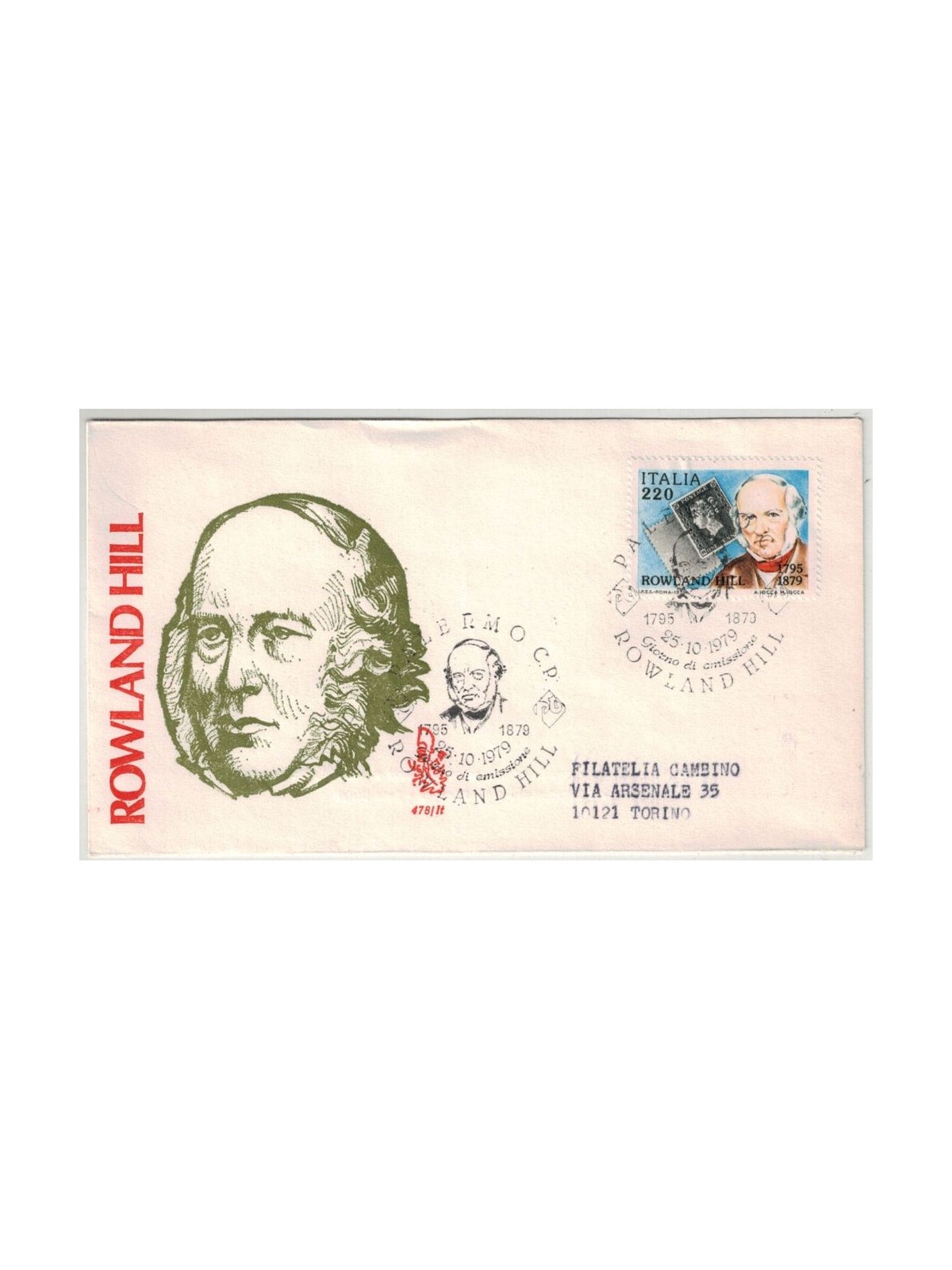ITALY 1979 FDC (Venetia) Rowland Hill