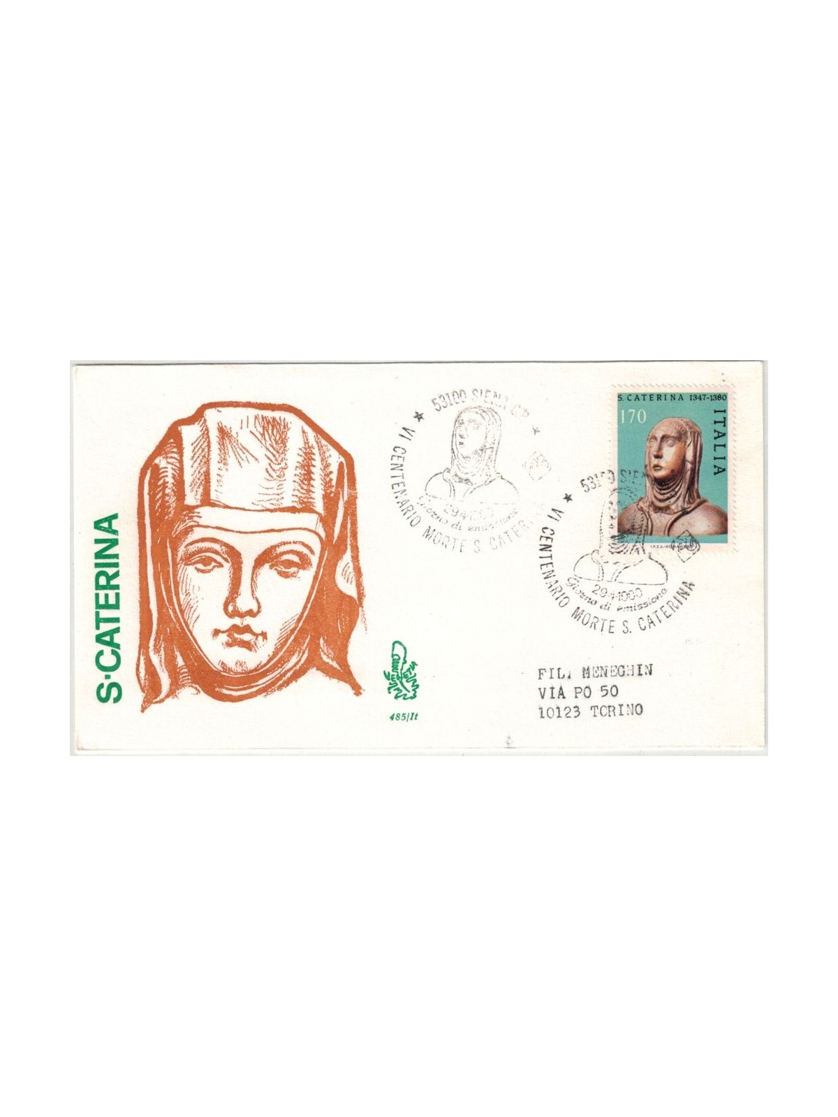 ITALY 1980 FDC (Venice) Saint Catherine