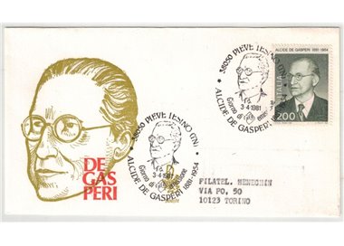 ITALIA 1981 FDC (Venetia) Alcide De Gasperi