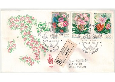 ITALY 1981 FDC (Venice) Flowers, 1st issue collected