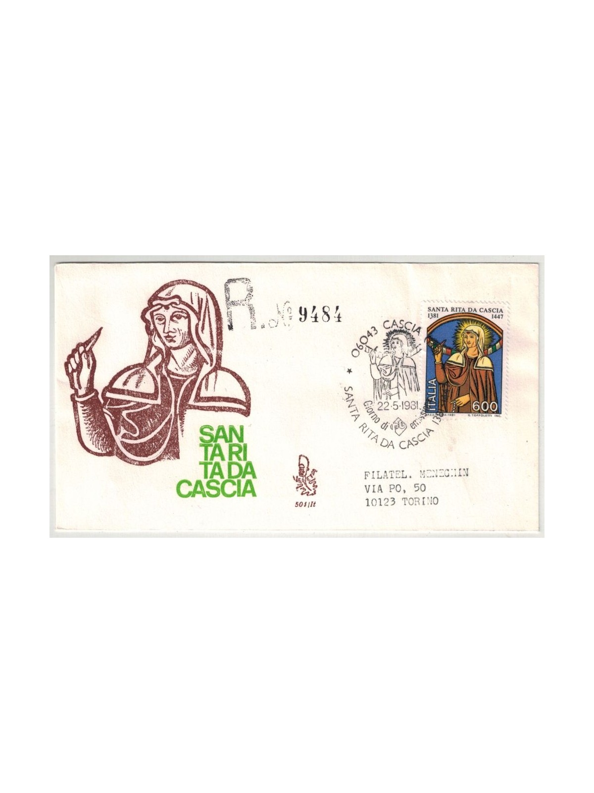 ITALY 1981 FDC (Venice) Saint Rita of Cascia collected