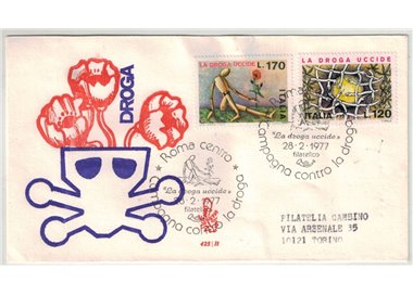 ITALY 1977 FDC (Venice) Anti-drug campaign
