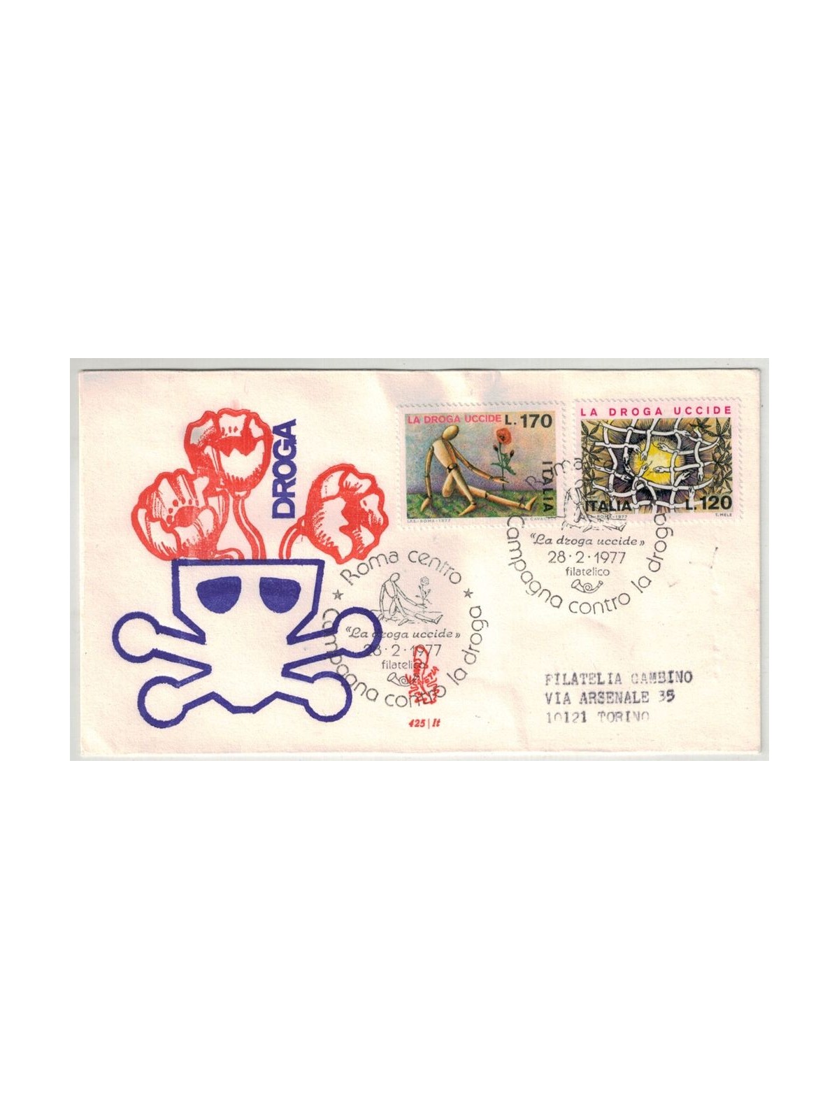 ITALY 1977 FDC (Venice) Anti-drug campaign