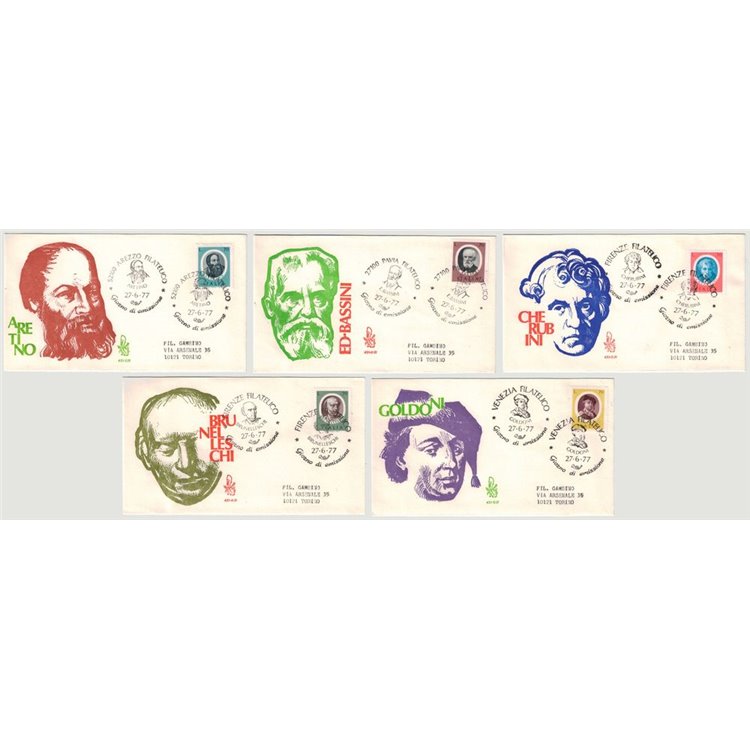 ITALIA 1977 FDC (Venetia) Uomini illustri