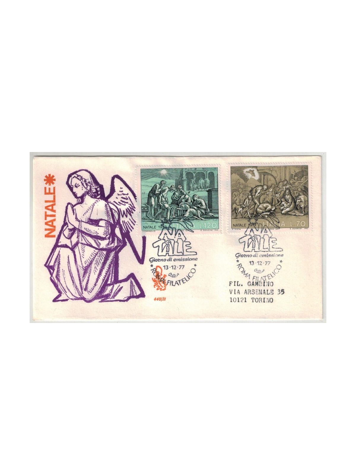 ITALIA 1977 FDC (Venetia) Natale