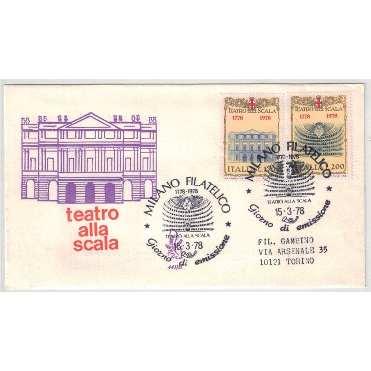 ITALIA 1978 FDC (Venetia) Teatro alla Scala