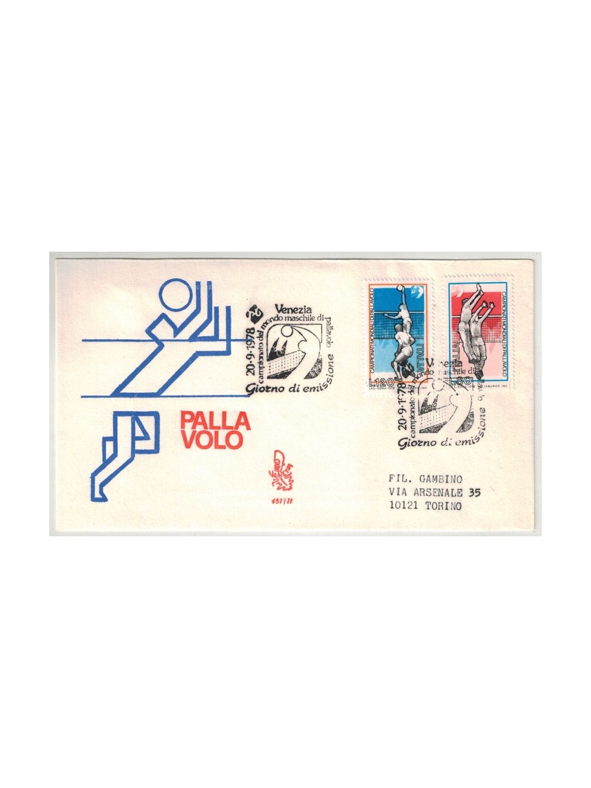 ITALIA 1978 FDC (Venetia) Campionati di pallavolo