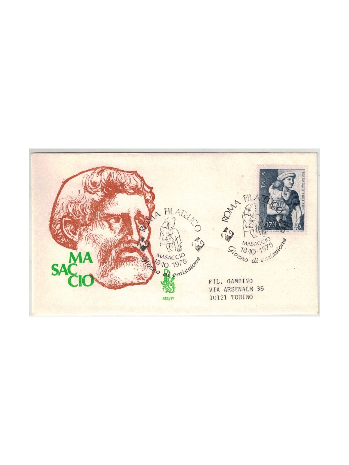 ITALY 1978 FDC (Venice) Masaccio