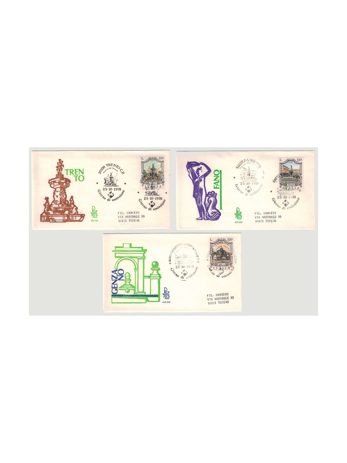 ITALIA 1978 FDC (Venetia) Fontane - 6ª emissione