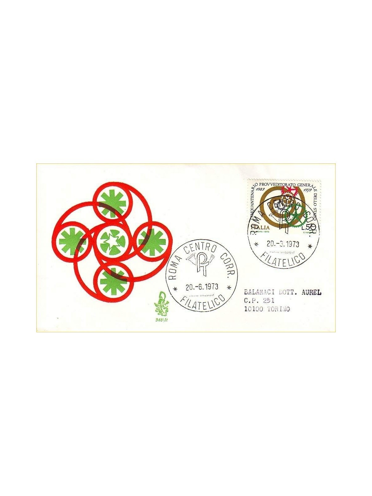 ITALIA 1973 FDC (Venetia) Provveditorato dello Stato