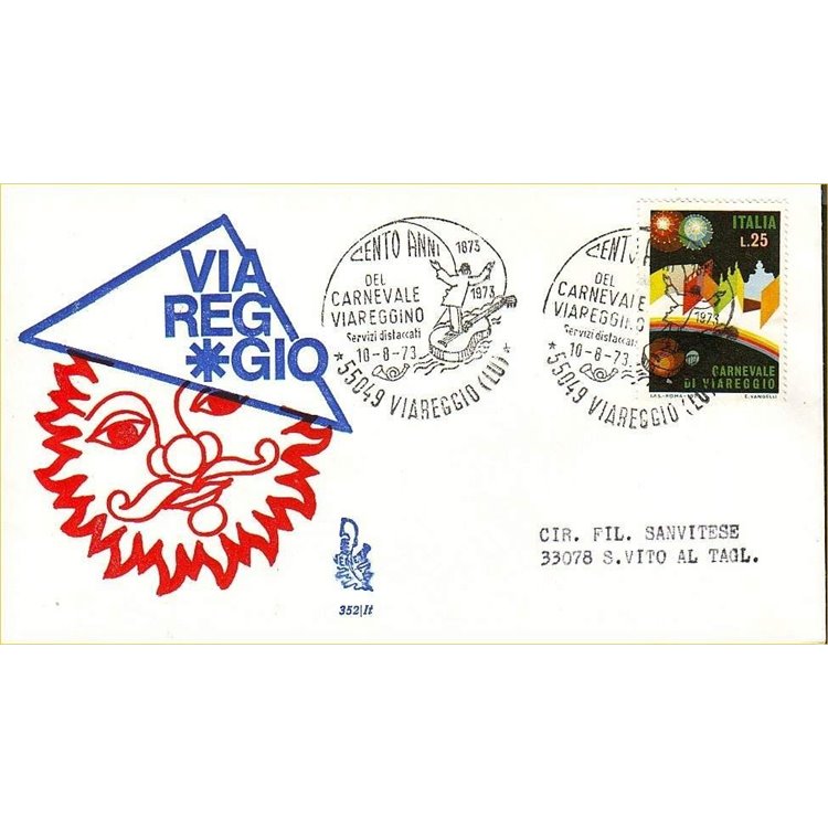 ITALY 1973 FDC (Venice) Viareggio Carnival