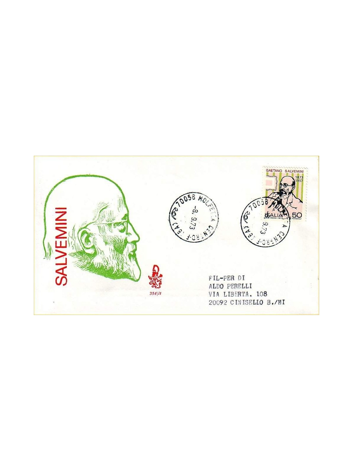 ITALY 1973 FDC (Venice) Gaetano Salvemini