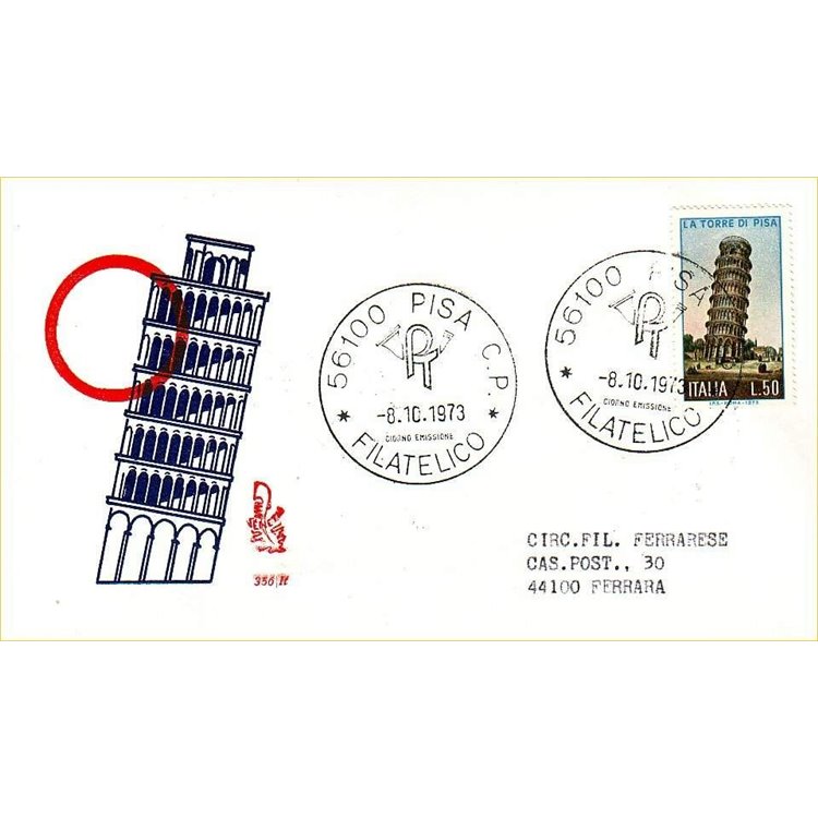 ITALY 1973 FDC (Venice) Leaning Tower of Pisa