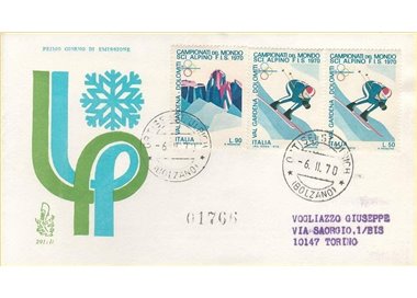 ITALIA 1970 FDC (Venetia) Sci alpino racc