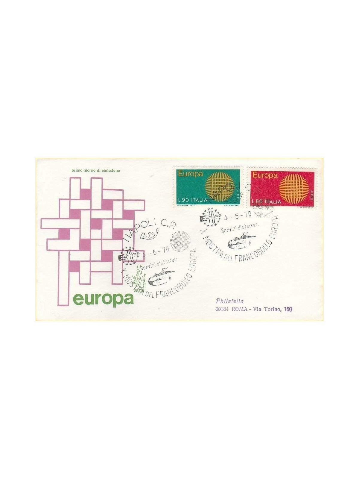 ITALIA 1970 FDC (Venetia) Europa Cept