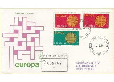 ITALY 1970 FDC (Venetia) Europa Cept rec