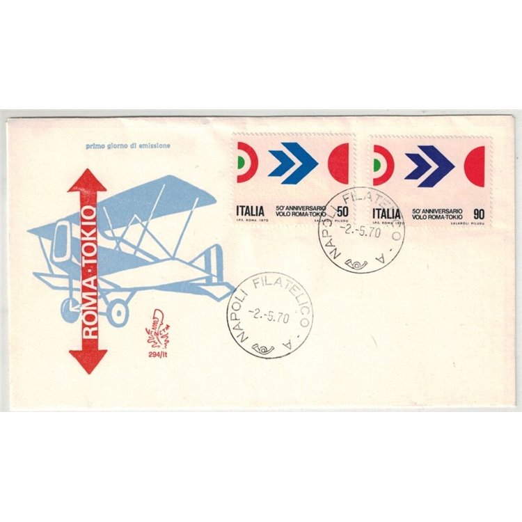 ITALY 1970 FDC (Venice) Rome-Tokyo Flight