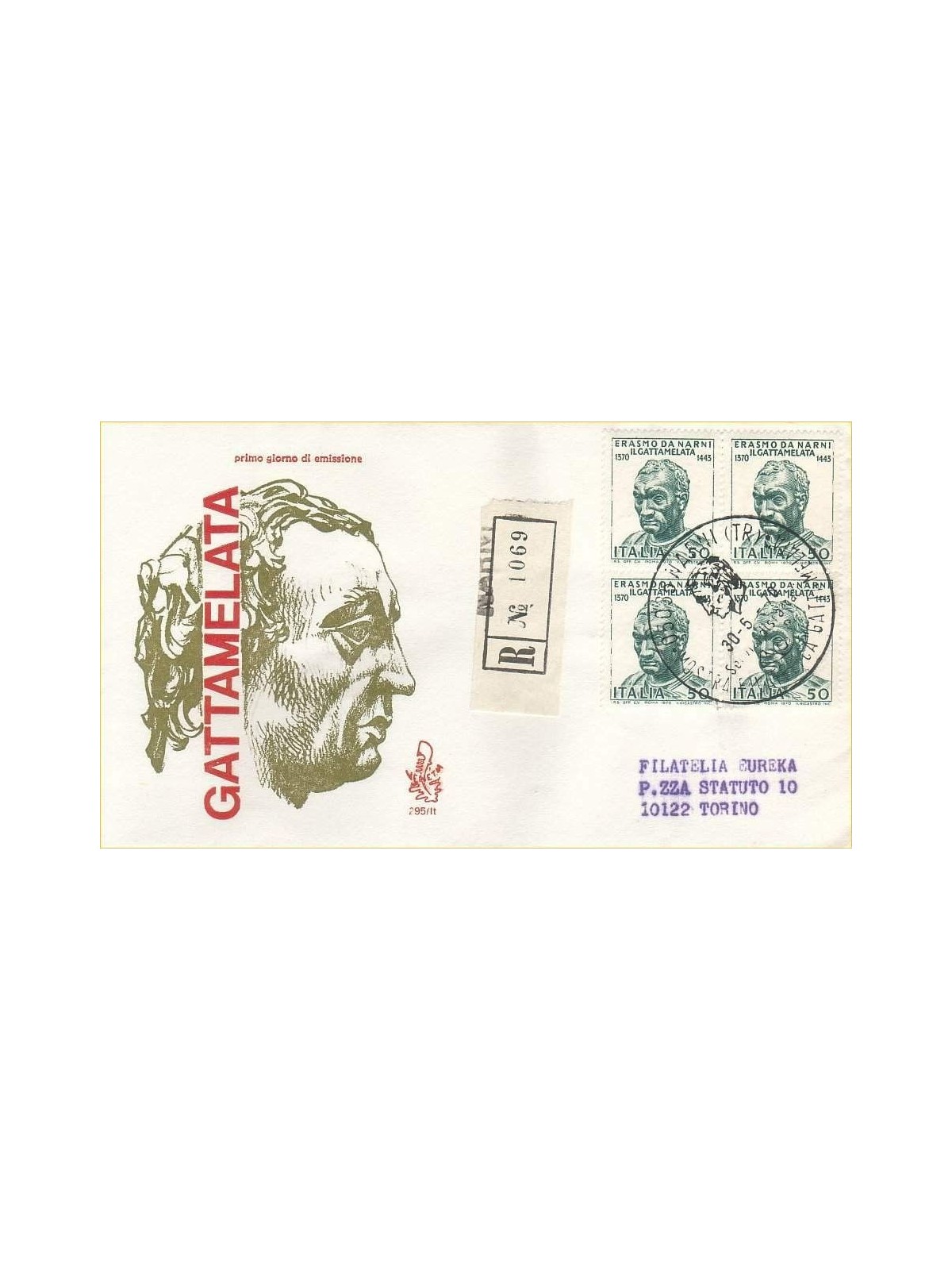 ITALIA 1970 FDC (Venetia) Gattamelata racc