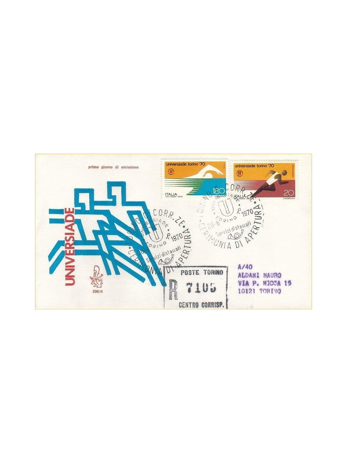 ITALIA 1970 FDC (Venetia) Universiadi racc